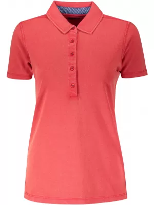 Dámské triko s límečkem fashion JAMES NICHOLSON JN711 RED/BLUE WHITE