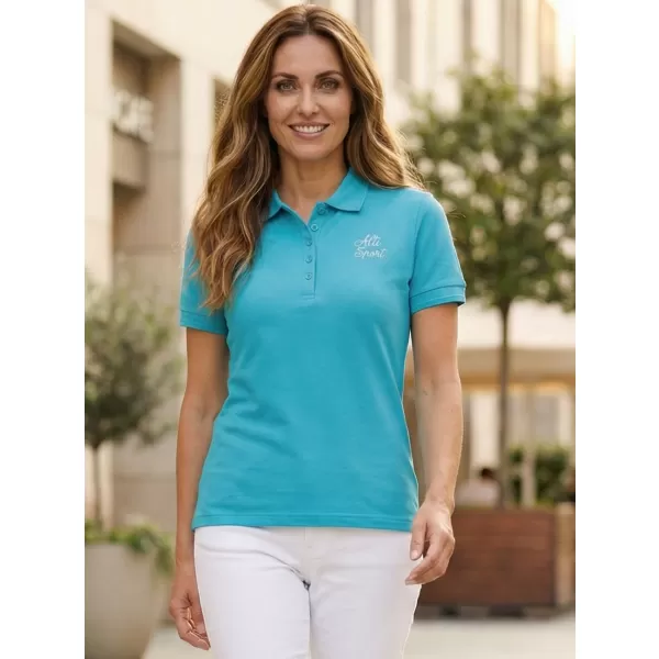  Dámské triko s límečkem ALTISPORT ALW056210 TYRKYSOVÁ 