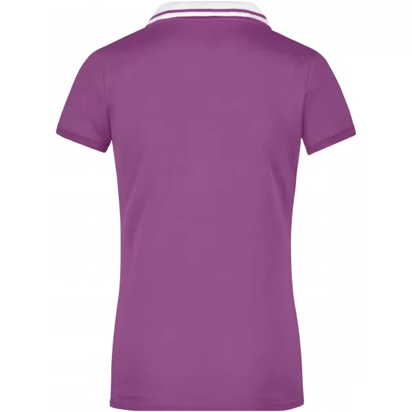  Dámské triko s límečkem JAMES NICHOLSON JN158 PURPLE/WHITE 