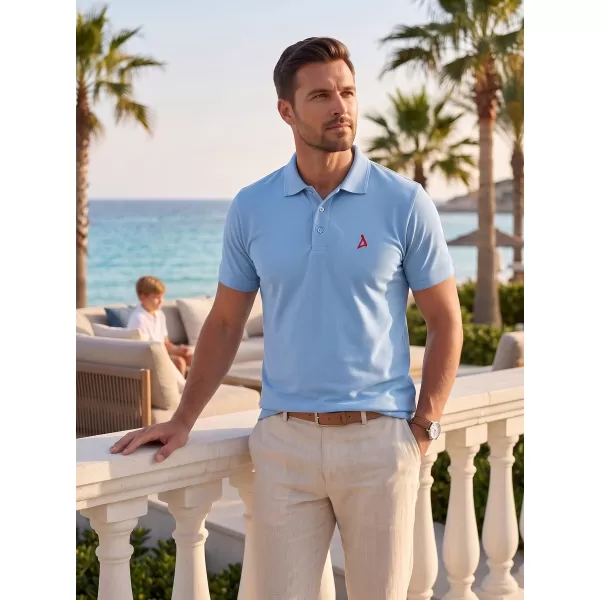  Pánské premium triko s límečkem ALTISPORT ALM002203 NEBESKY MODRÁ 