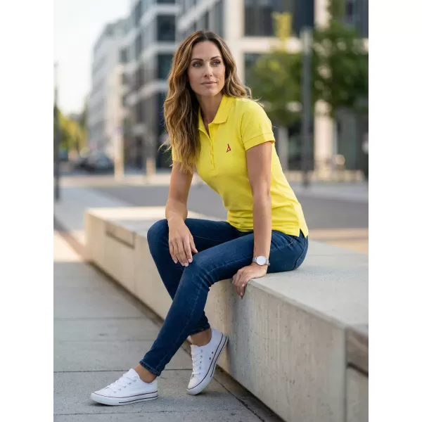  Dámské premium triko s límečkem ALTISPORT ALW002210 CITRÓNOVÁ 