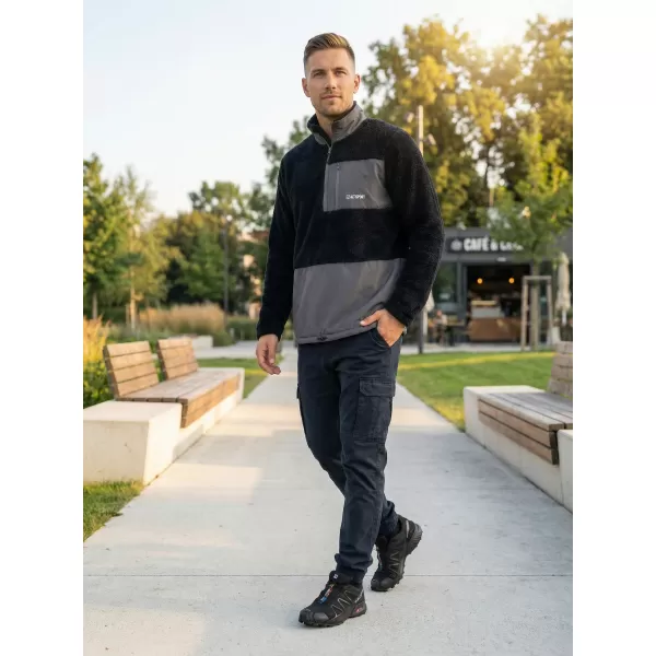  Pánská fleece mikina ALTISPORT HONOB MSWU307 ČERNÁ 