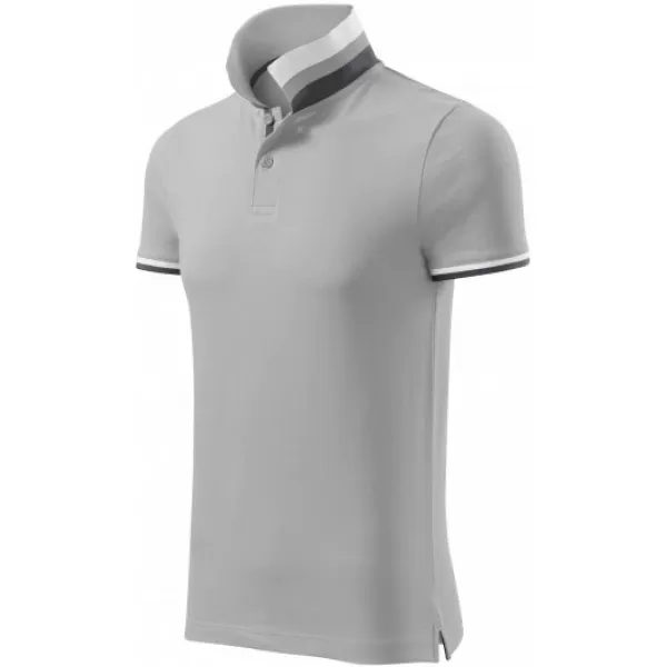  Pánské triko s límečkem MALFINI PREMIUM COLLAR UP 256 SILVER GRAY 