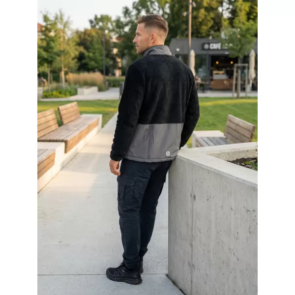  Pánská fleece mikina ALTISPORT HONOB MSWU307 ČERNÁ 