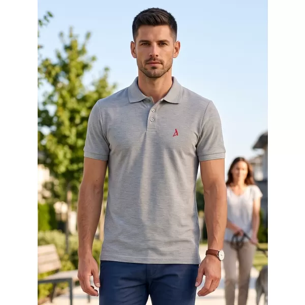  Pánské premium triko s límečkem ALTISPORT ALM002203 TMAVĚ ŠEDÝ MELÍR 