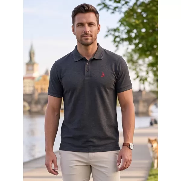  Pánské premium triko s límečkem ALTISPORT ALM002203 ANTRACITOVÝ MELÍR 