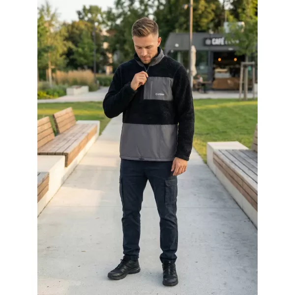  Pánská fleece mikina ALTISPORT HONOB MSWU307 ČERNÁ 