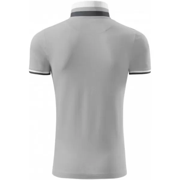  Pánské triko s límečkem MALFINI PREMIUM COLLAR UP 256 SILVER GRAY 
