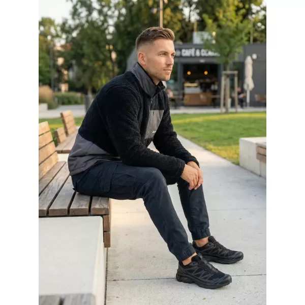  Pánská fleece mikina ALTISPORT HONOB MSWU307 ČERNÁ 