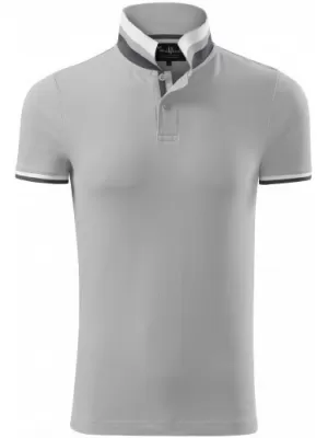 Pánské triko s límečkem MALFINI PREMIUM COLLAR UP 256 SILVER GRAY