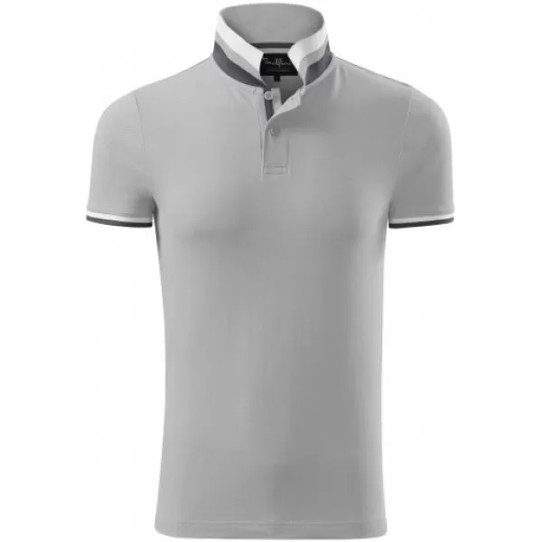  Pánské triko s límečkem MALFINI PREMIUM COLLAR UP 256 SILVER GRAY 