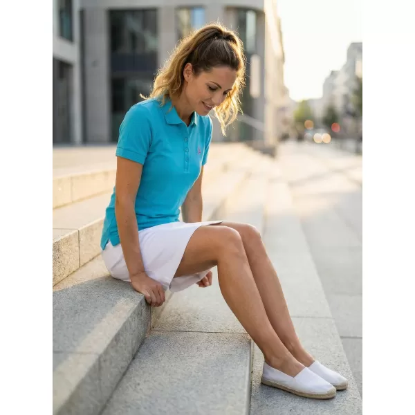  Dámské premium triko s límečkem ALTISPORT ALW002210 TYRKYSOVÁ 