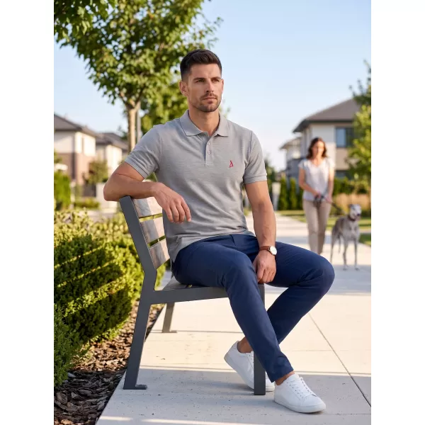  Pánské premium triko s límečkem ALTISPORT ALM002203 TMAVĚ ŠEDÝ MELÍR 