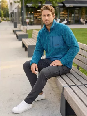 Pánská fleece mikina ALTISPORT HONOB MSWU307 MODRÁ