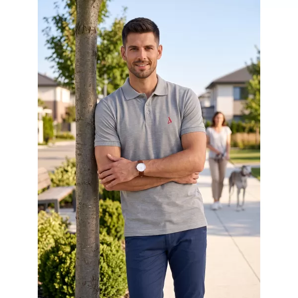  Pánské premium triko s límečkem ALTISPORT ALM002203 TMAVĚ ŠEDÝ MELÍR 