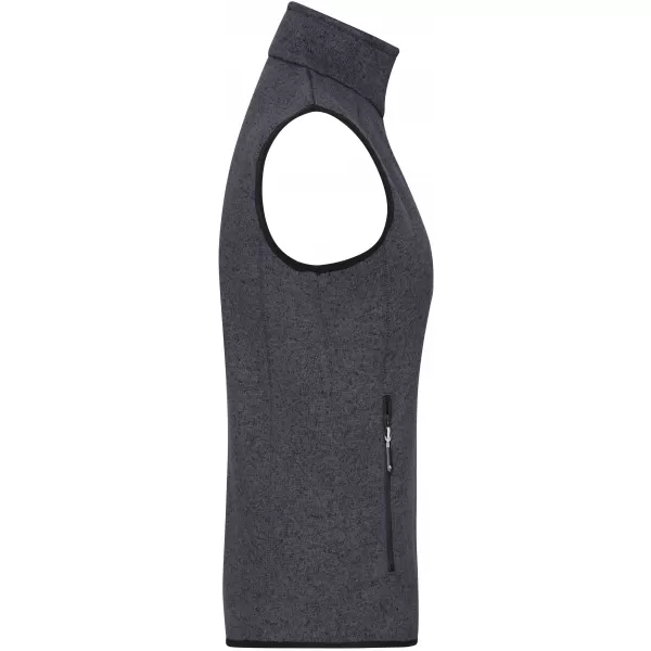  Pánská fleecová vesta JAMES NICHOLSON JN774 DARK GREY MELANGE/SILVER 