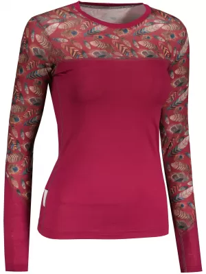 Dámské termo triko SENSOR MERINO IMPRESS 21200019 LILA/FEATHER