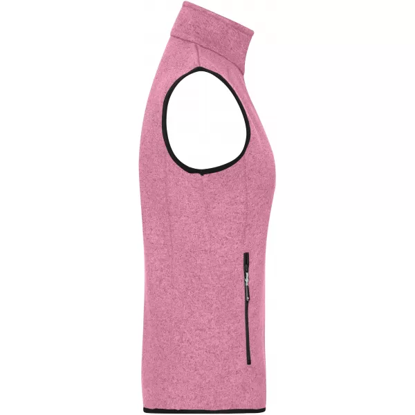  Dámská fleecová vesta JAMES NICHOLSON JN773 PINK MELANGE/OFF WHITE 