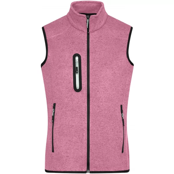  Dámská fleecová vesta JAMES NICHOLSON JN773 PINK MELANGE/OFF WHITE 