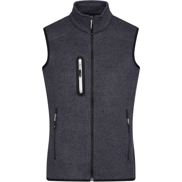  Dámská fleecová vesta JAMES NICHOLSON JN773 DARK GREY MELANGE/SILVER 