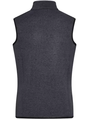 Dámská fleecová vesta JAMES NICHOLSON JN773 DARK GREY MELANGE/SILVER