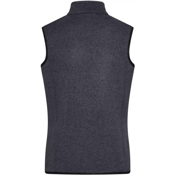  Dámská fleecová vesta JAMES NICHOLSON JN773 DARK GREY MELANGE/SILVER 
