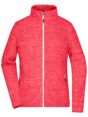 Dámská fleecová mikina JAMES NICHOLSON JN769 CORAL MELANGE/WHITE