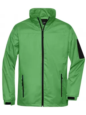 Pánská windbreaker bunda JAMES NICHOLSON JN1041 LIME GREEN/CARBON