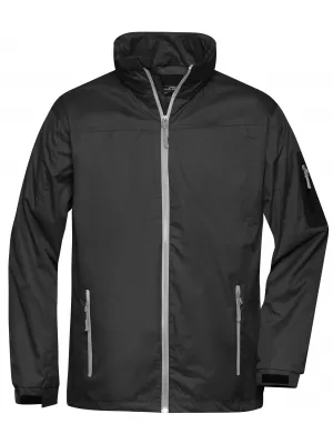 Pánská windbreaker bunda JAMES NICHOLSON JN1041 BLACK/SILVER