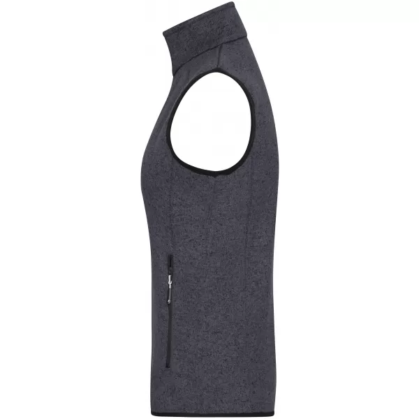  Pánská fleecová vesta JAMES NICHOLSON JN774 DARK GREY MELANGE/SILVER 