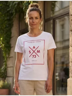 Dámské triko s krátkým rukávem SAM 73 TANYA WT 826 BÍLÁ