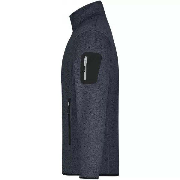  Pánská fleecová mikina JAMES NICHOLSON JN762 DARK GREY MELANGE/SILVER 