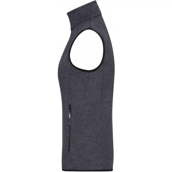  Dámská fleecová vesta JAMES NICHOLSON JN773 DARK GREY MELANGE/SILVER 