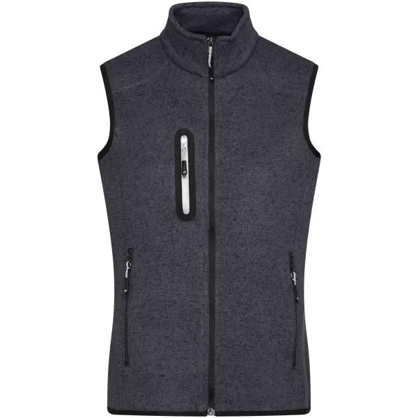  Pánská fleecová vesta JAMES NICHOLSON JN774 DARK GREY MELANGE/SILVER 