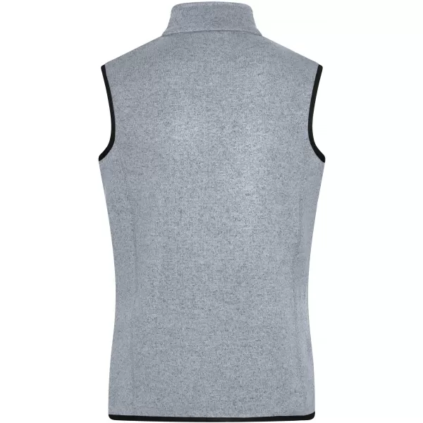  Pánská fleecová vesta JAMES NICHOLSON JN774 LIGHT GREY MELANGE/RED 