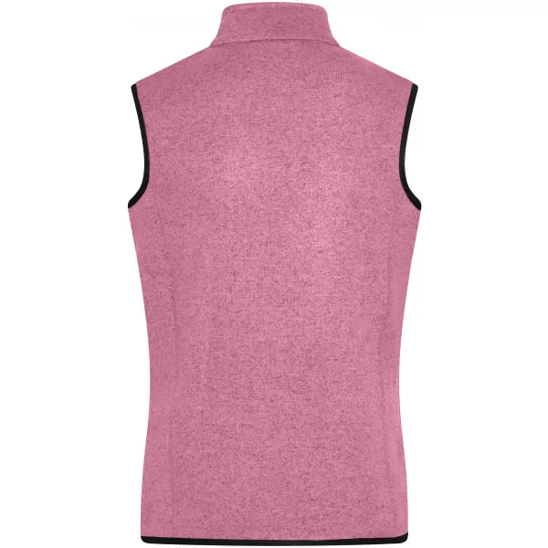  Dámská fleecová vesta JAMES NICHOLSON JN773 PINK MELANGE/OFF WHITE 