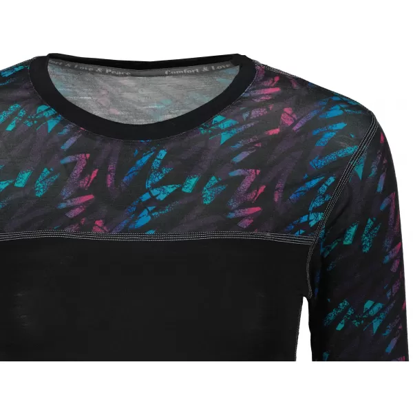  Dámské termo triko SENSOR MERINO IMPRESS 21200018 ČERNÁ/STRIPES 