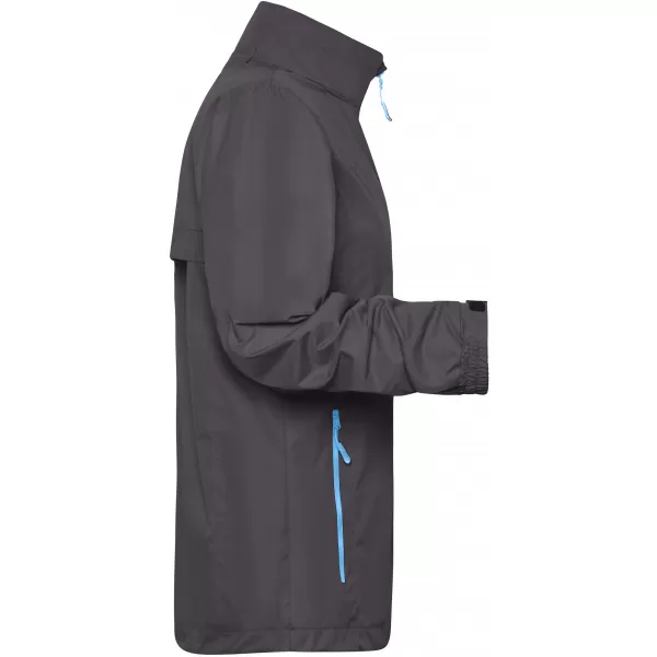  Pánská windbreaker bunda JAMES NICHOLSON JN1041 CARBON/AQUA 