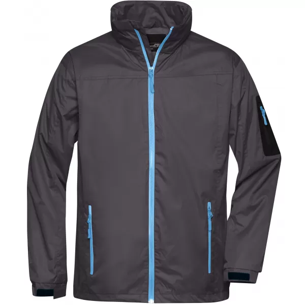  Pánská windbreaker bunda JAMES NICHOLSON JN1041 CARBON/AQUA 