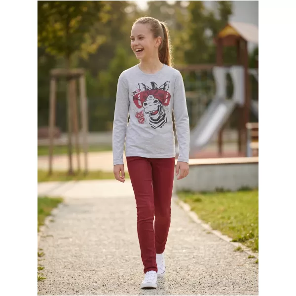  Dívčí triko s dlouhým rukávem SAM 73  AGNES GT 555 SVĚTLE ŠEDÁ 
