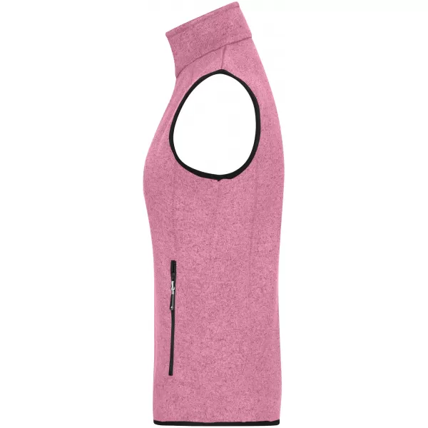  Dámská fleecová vesta JAMES NICHOLSON JN773 PINK MELANGE/OFF WHITE 