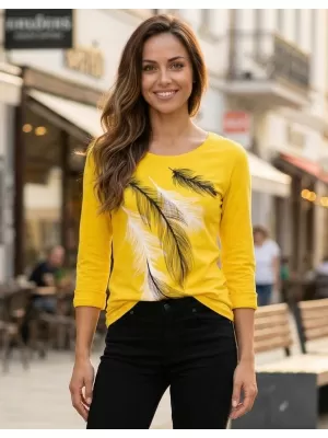 Dámské triko s dlouhým rukávem ALTISPORT CARRYOVER ALW112169 ŽLUTÁ