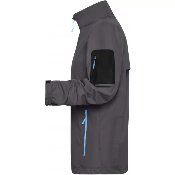  Pánská windbreaker bunda JAMES NICHOLSON JN1041 CARBON/AQUA 