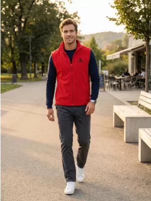 Pánská fleecová vesta ALTISPORT ALM006518 ČERVENÁ