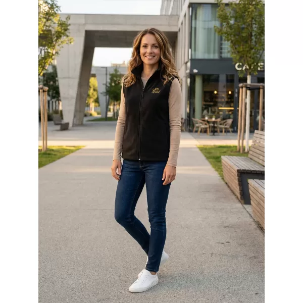  Dámská fleecová vesta ALTISPORT ALW056518 ČERNOZLATÁ 