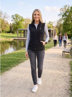 Dámská fleecová vesta ALTISPORT ALW002518 ČERNOSTŘÍBRNÁ