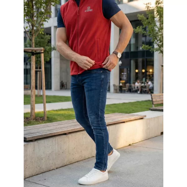  Pánská fleecová vesta ALTISPORT ALM006518 VÍNOVÁ 