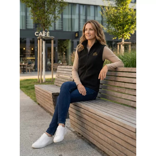  Dámská fleecová vesta ALTISPORT ALW056518 ČERNOZLATÁ 
