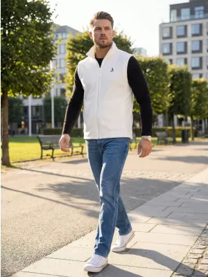 Pánská fleecová vesta ALTISPORT ALM002518 BÍLÁ