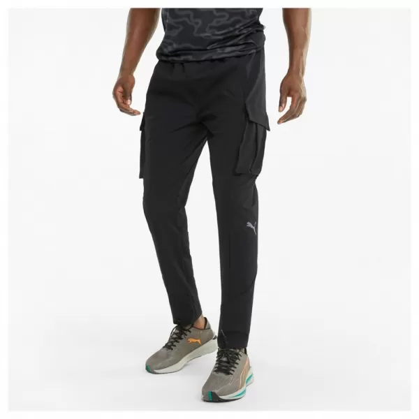  Pánské tepláky PUMA RUN WOVEN CARGO PANT M 520864-01 PUMA BLACK 